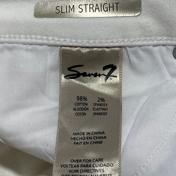 WHITE Seven 7 Slim Straight Rolled Cuff Jeans - Picture 9 of 12